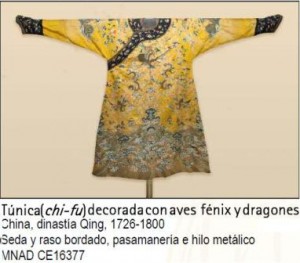 Túnica Chi-fu decorada, dinastía Qing
