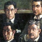 detalle 5. Mauricio Bacarisse, José Gutiérrez Solana, Pedro Emilio Coll y Salvador Bartolozzi