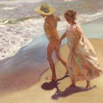 J. Sorolla. ‘Al agua, Playa de Valencia’. Colección Fundación Bancaja