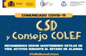 Campaña #YoMeMuevoEnCasa del CSD y el Consejo COLEF