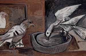 Tres palomas en el Museo Picasso Málaga