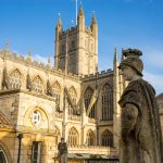 Roman Baths & Abbey in Bath Spa city, England